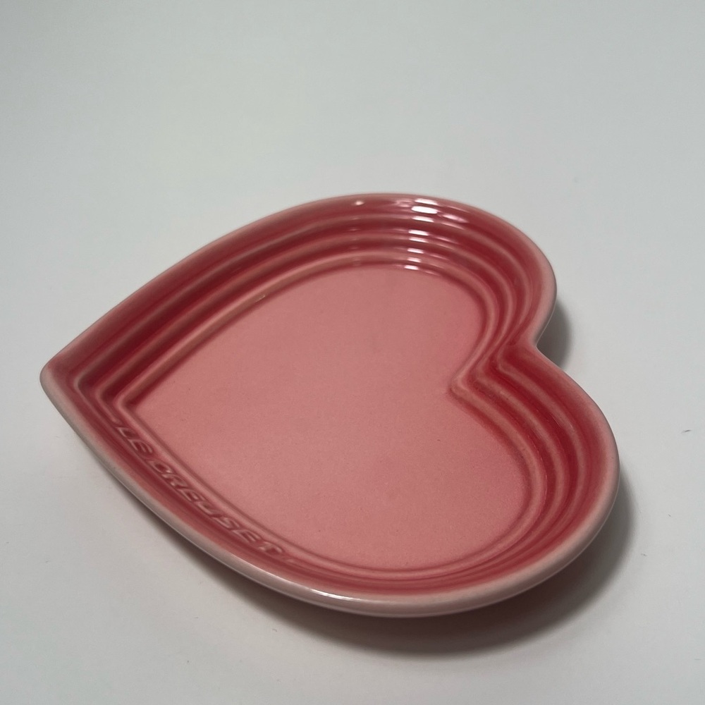 Le Creuset Stoneware Heart Shaped Trinket Dish Plate Tray Bowl - Picture 5 of 7